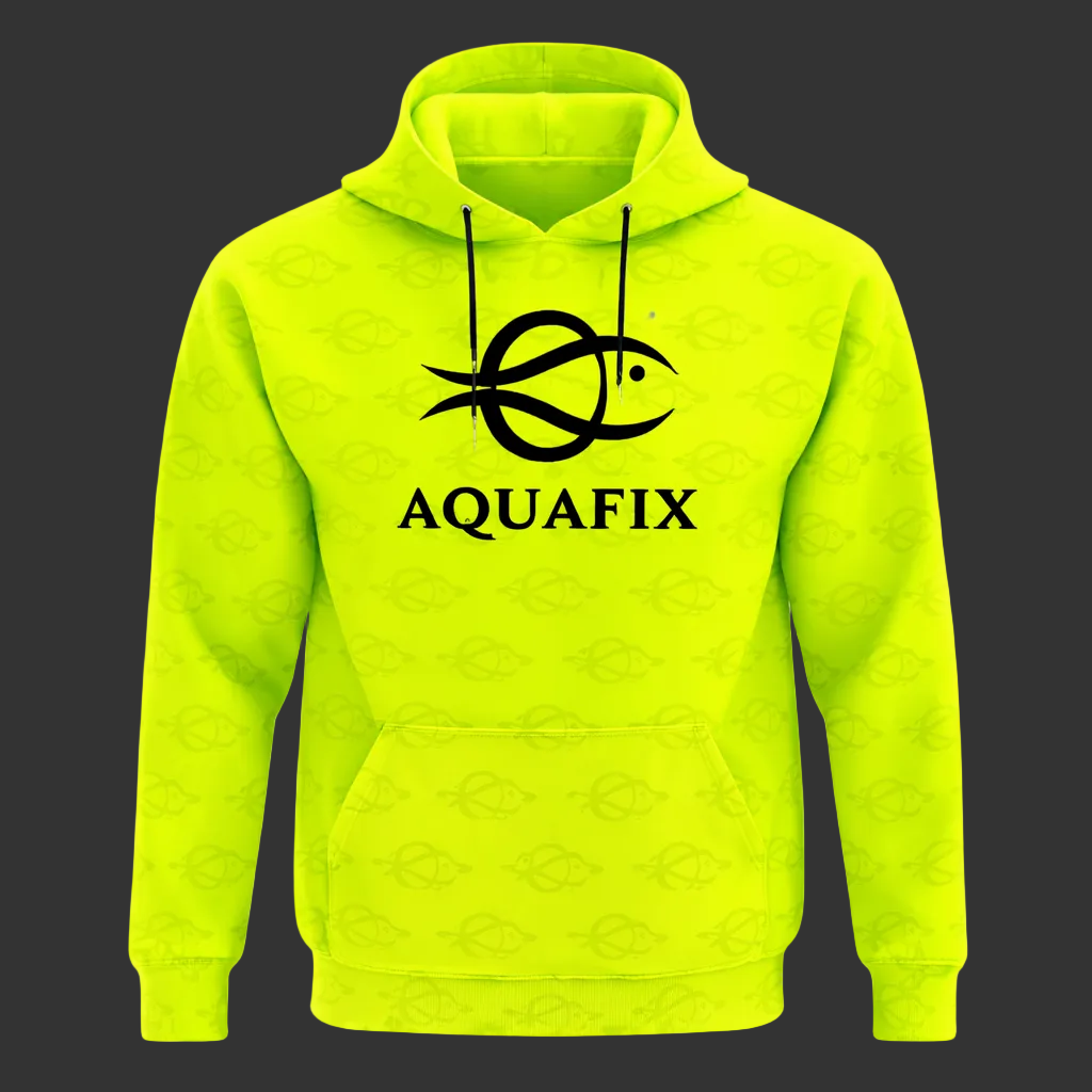 Aquafix hettegenser – fullprint i signalfarge